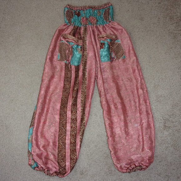 unbranded Pants - Silk Harem Pants Free Size